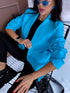 Basket blue, ONE SIZE jacket with gathered sleeves